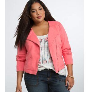 NWOT TORRID CORAL KNIT MOTO JACKET